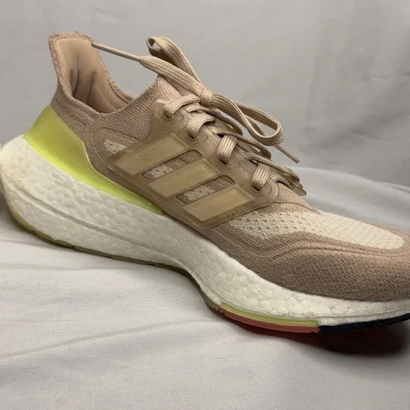 Adidas Trainers Womens 7 UltraBoost 21 Ash Pearl Pink Road Running Light Shoes - Picture 5 of 15
